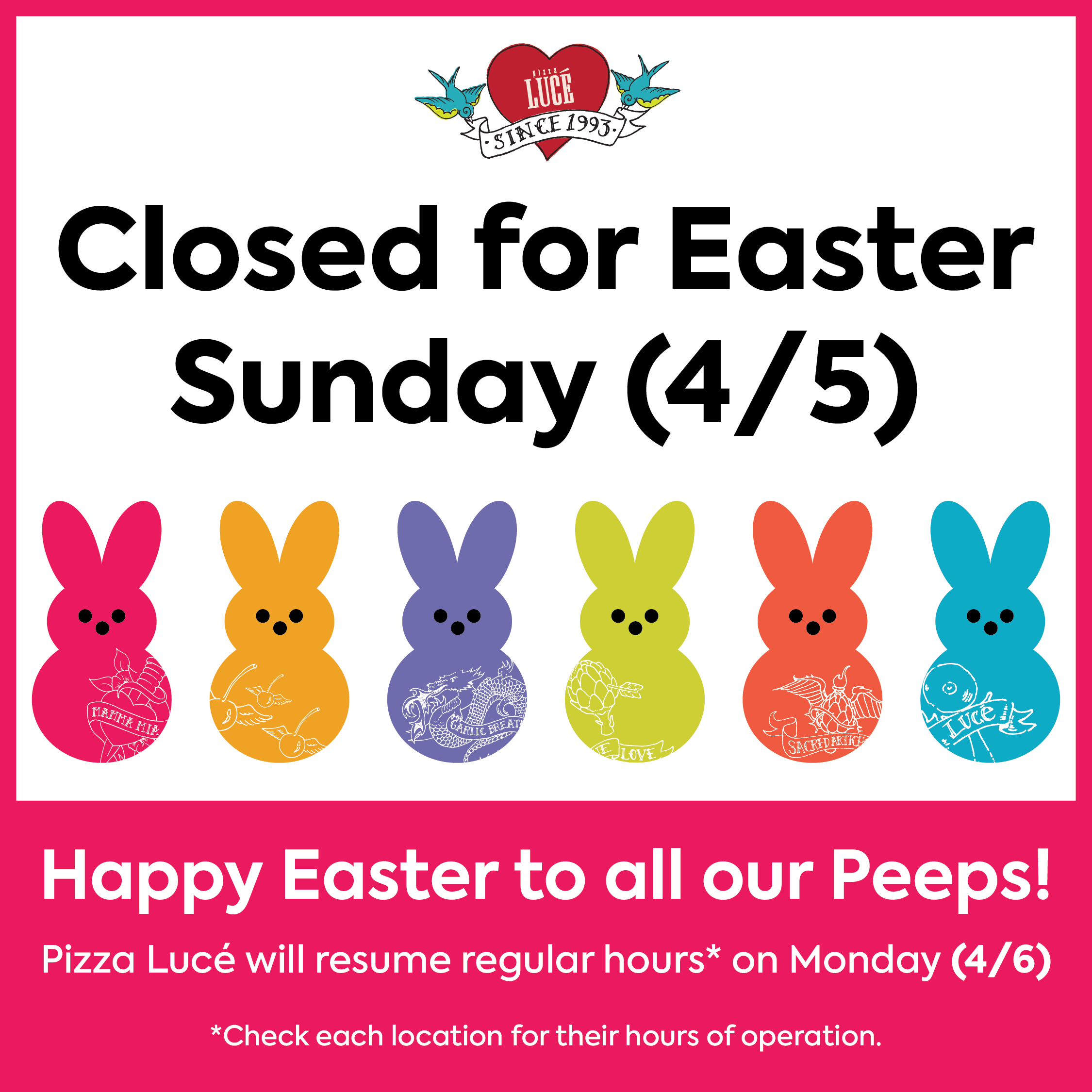 Closed for Easter